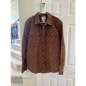 NWT Blake Shelton Land's End Brown Corduroy Star Print Button Down